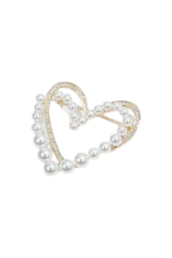 Parel Hartvormige Broche