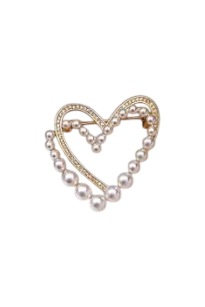 Parel Hartvormige Broche