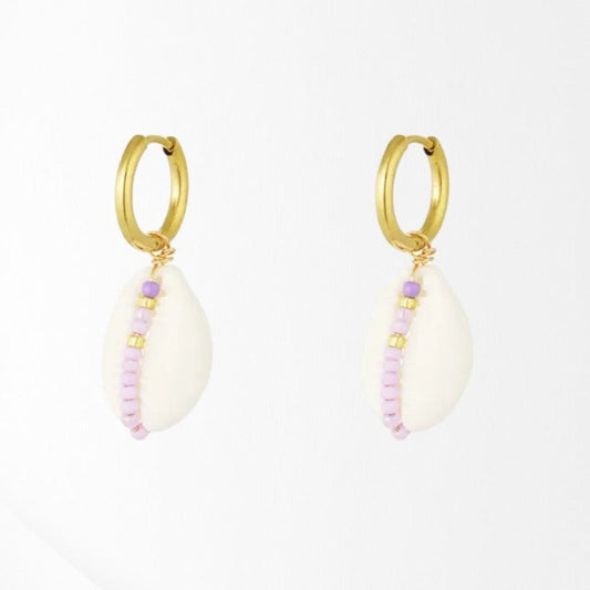 Stainless Steel Earrings with Seashell - Lila