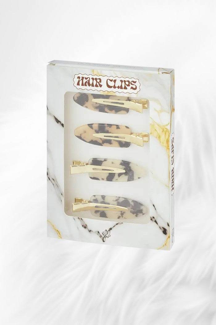 Hairclip box Marble Chic - brown