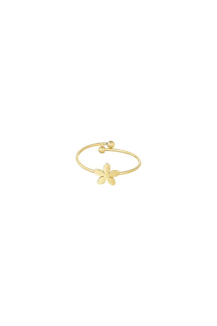 Basic ring with flower - Gold