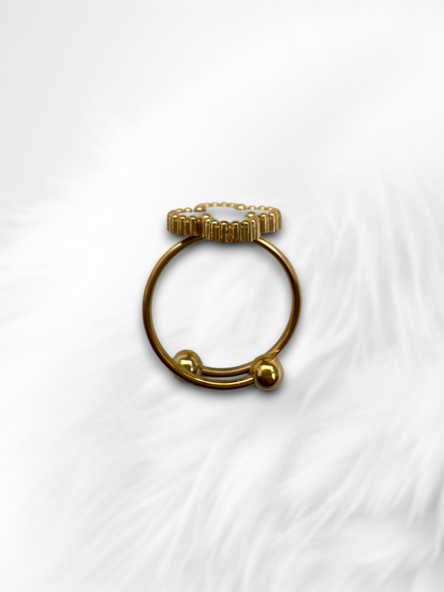 Clover Ring Gold-White