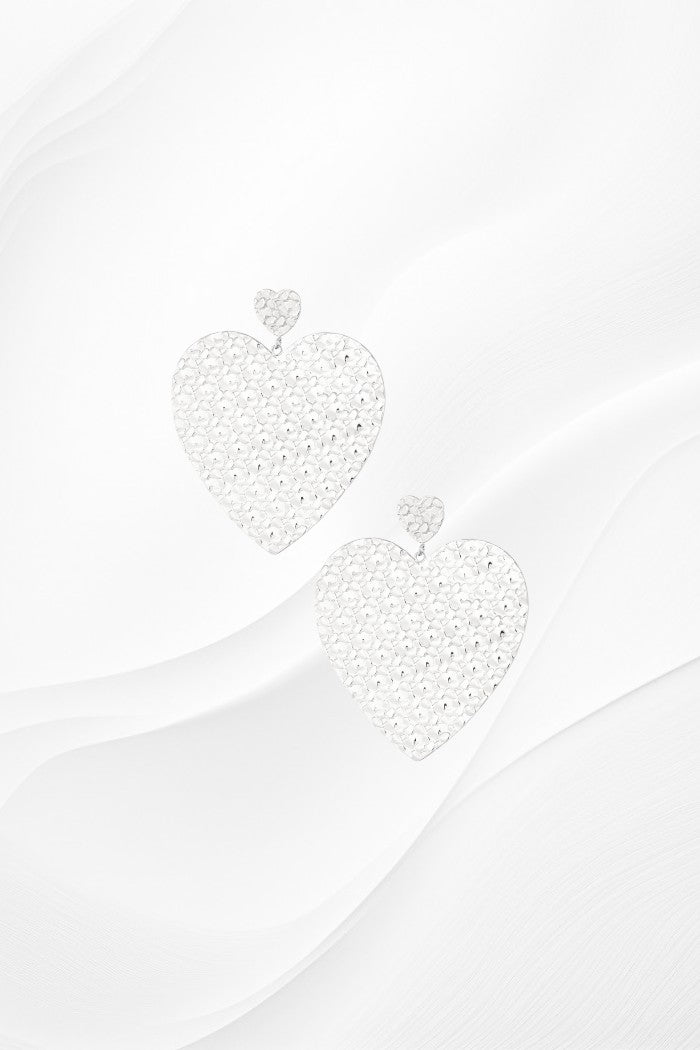 Gold-Silver Heart Earings