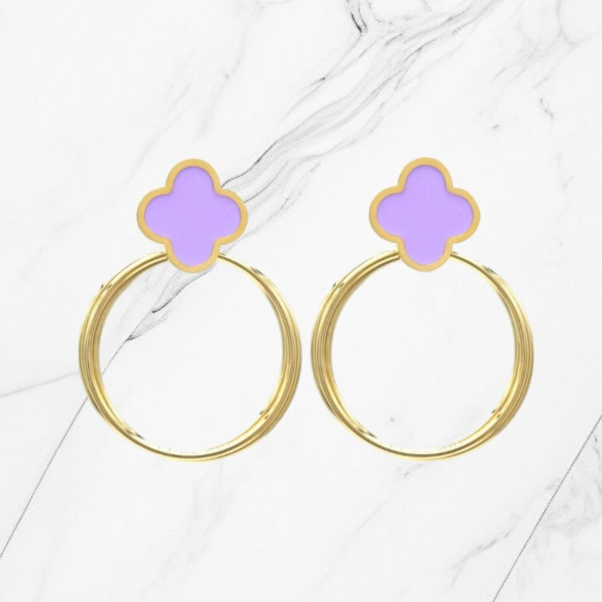 knop oorbel clover