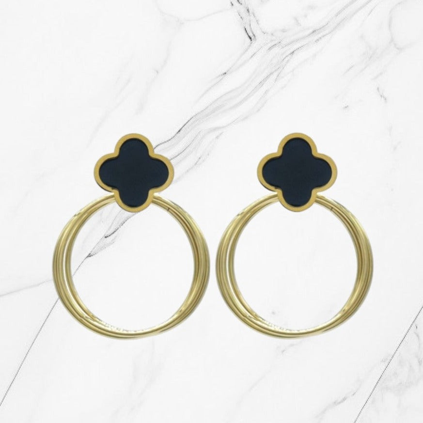 knop oorbel clover