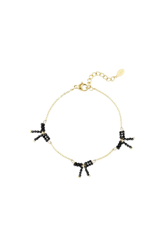 Armband met kralenstrikken - goud