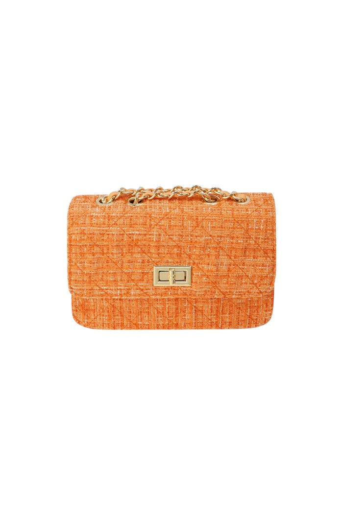 Bag with stitching and gold detail - Orange