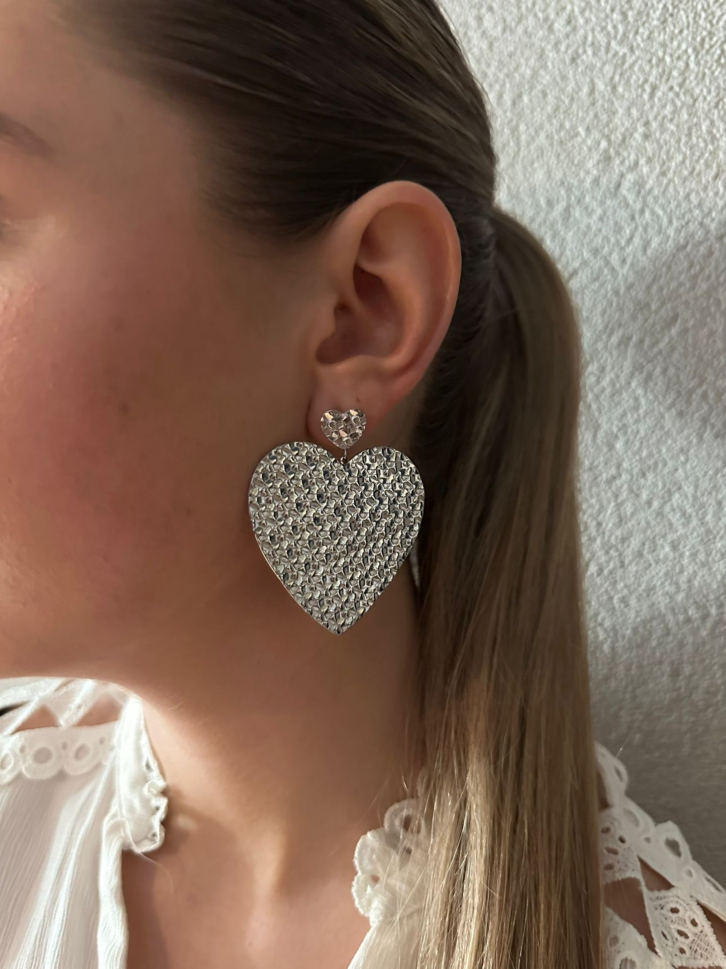 Gold-Silver Heart Earings