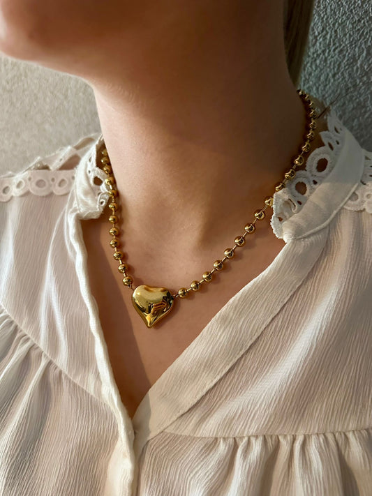 Ketting big heart - goud