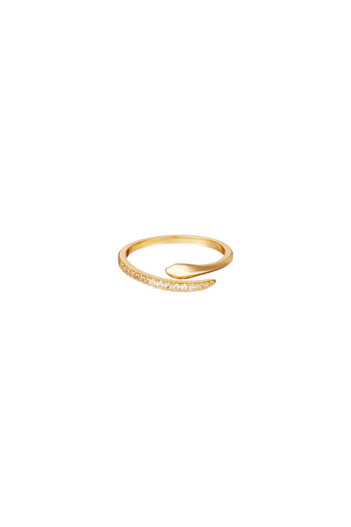 Adjustable snake ring with zircon stones