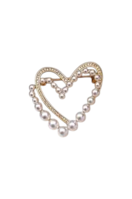 Parel Hartvormige Broche