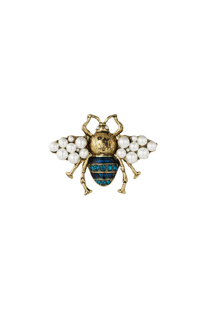 Bee broche - blauw