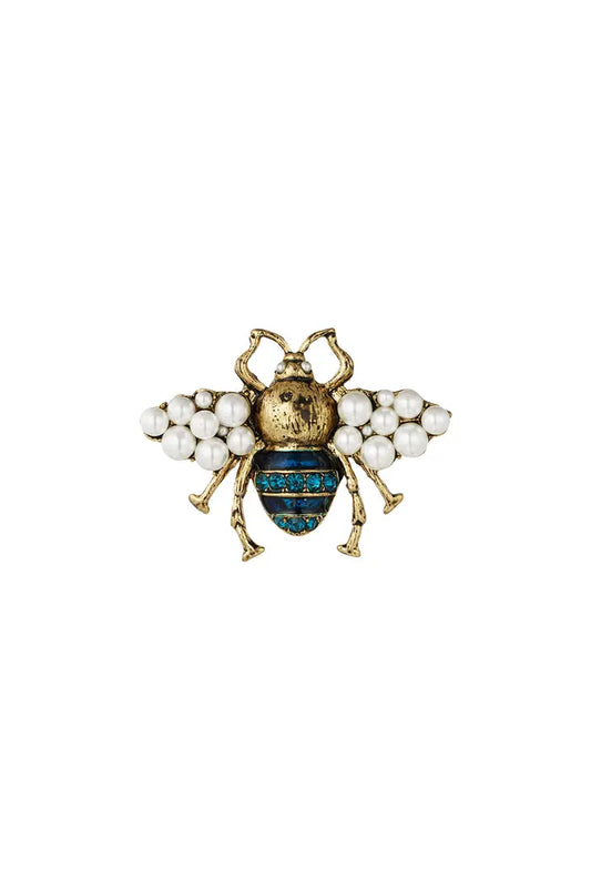 Bee broche - blauw