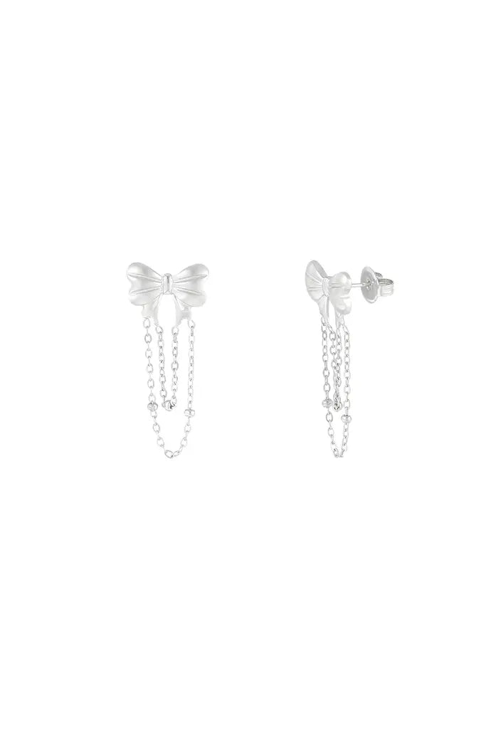 Strik oorbellen silver