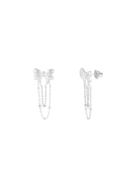 Strik oorbellen silver