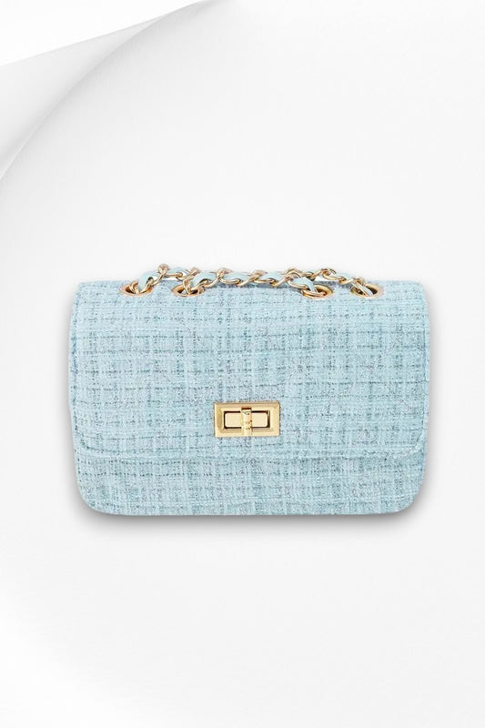 Bag with stitching and gold detail - Blue