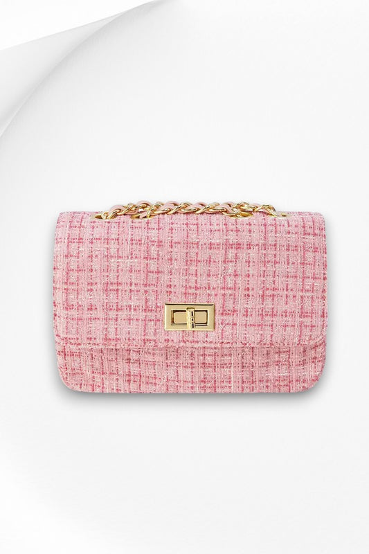 Bag with stitching and gold detail - Pink
