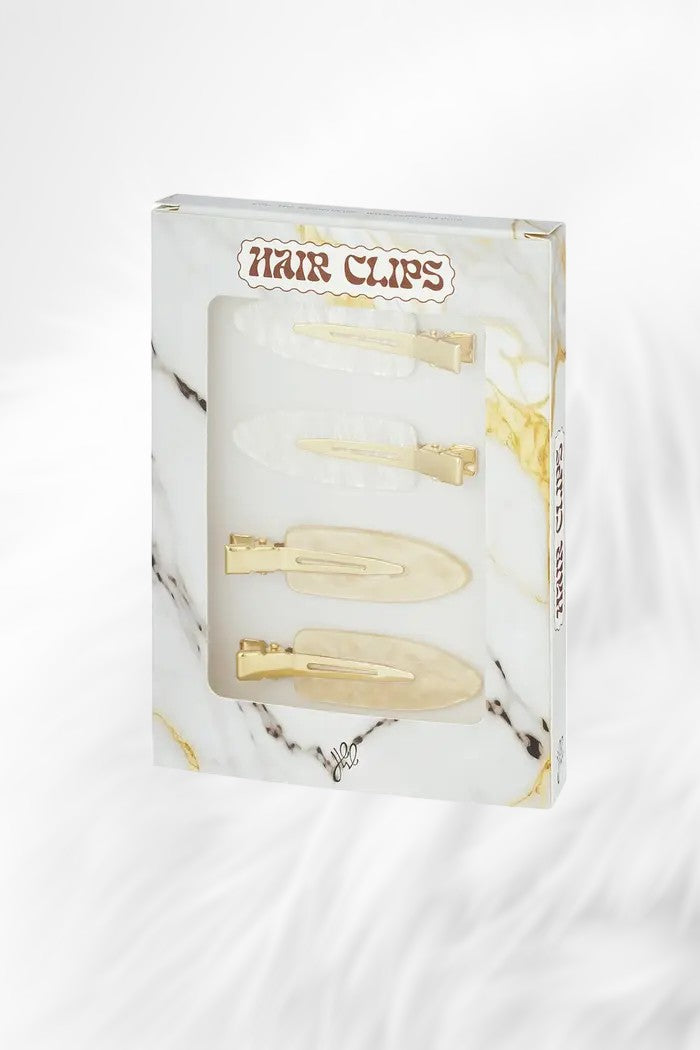 Hairclip box Marble Chic - WhiteGold