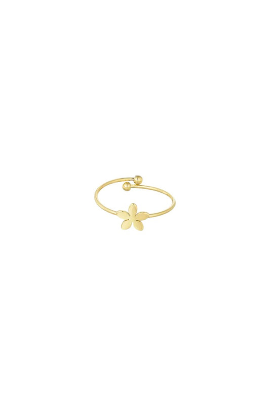Basic ring with flower - Gold
