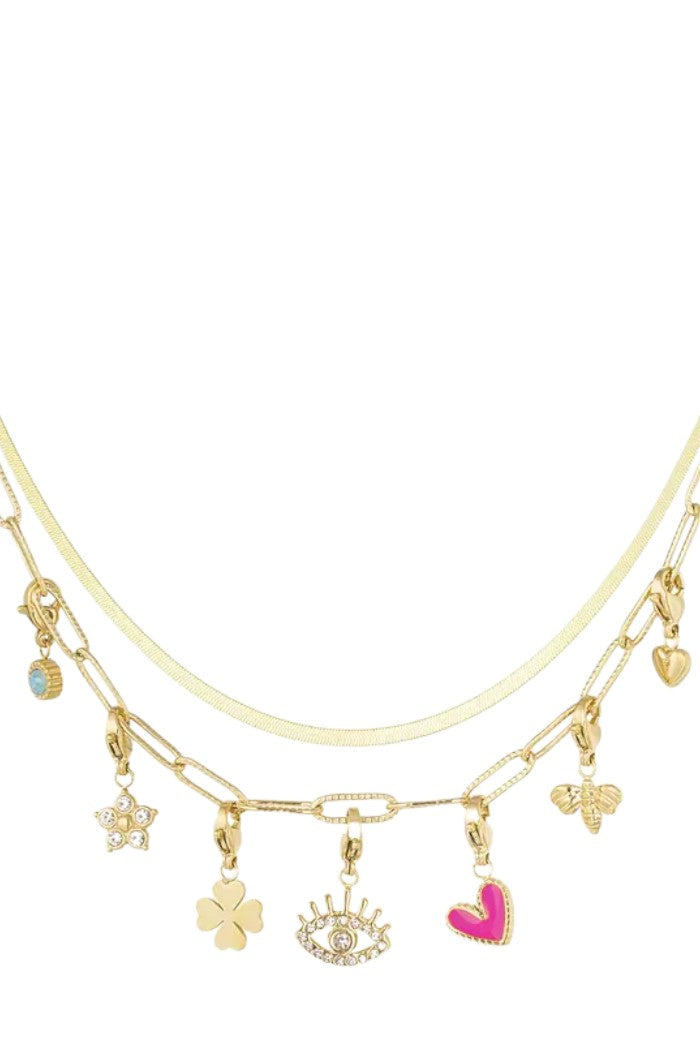 Bedelketting lovey dovey - goud