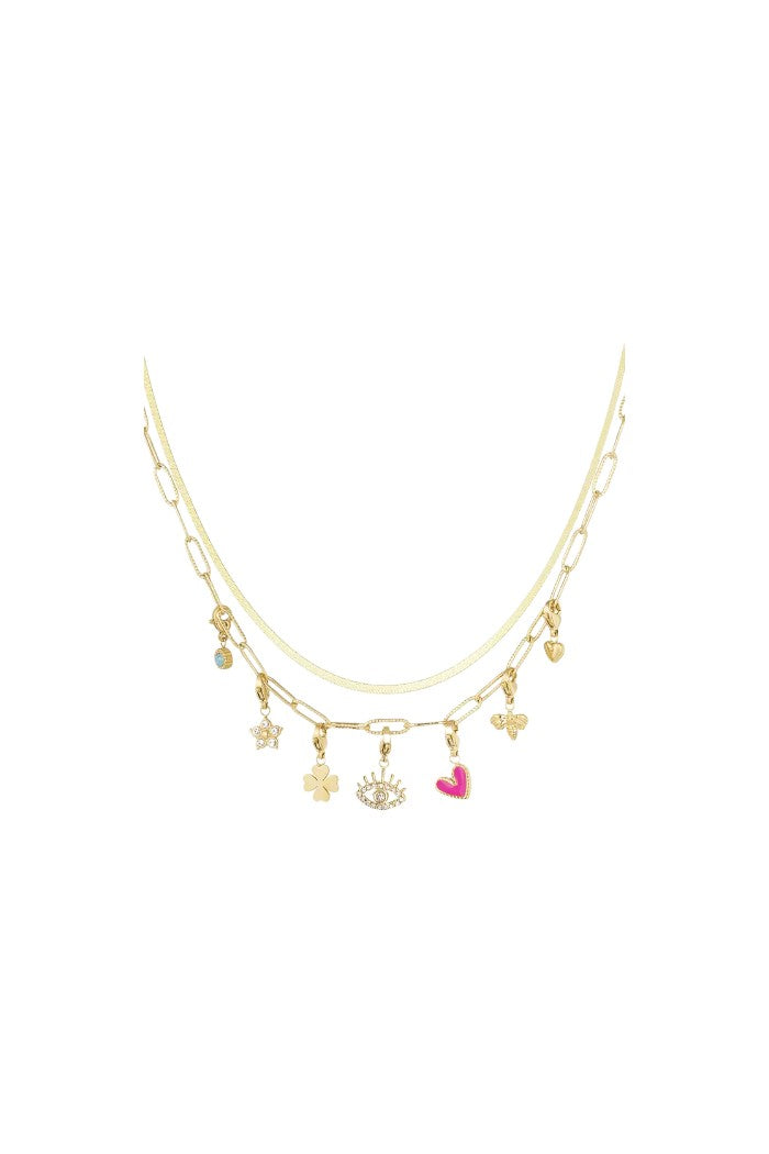 Bedelketting lovey dovey - goud