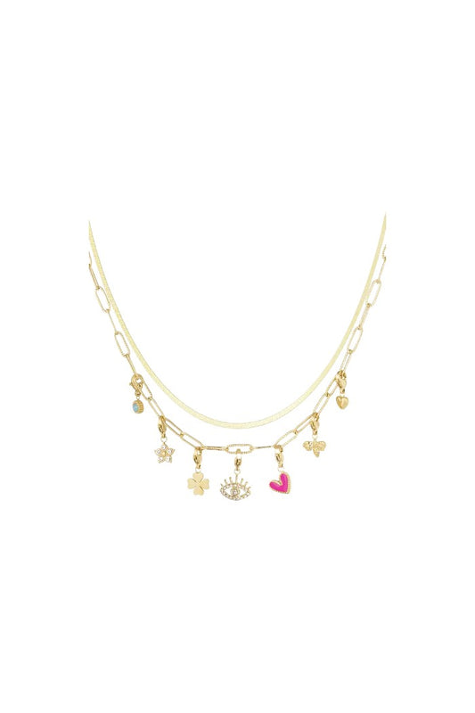 Bedelketting lovey dovey - goud