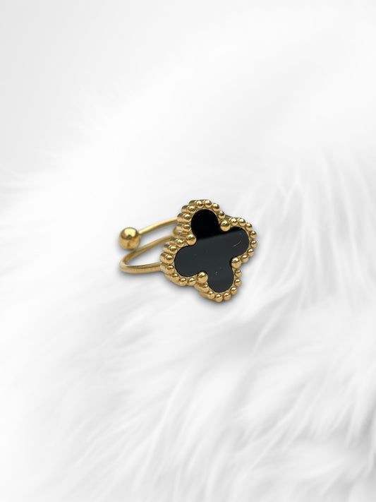 Clover Ring Gold-Black