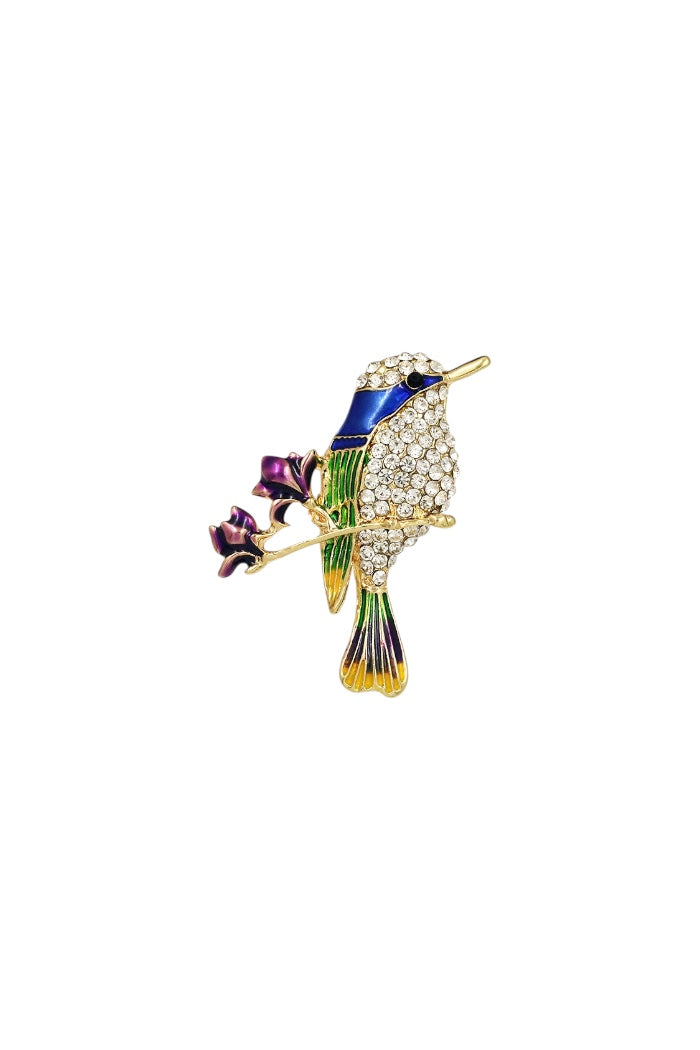 Crystal Bird Broche