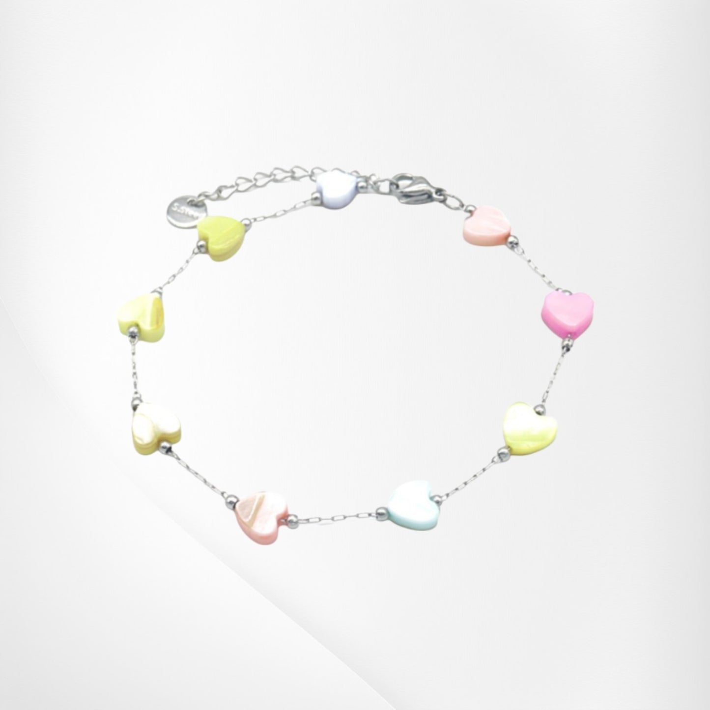 Silver Bracelet Hearts - Multicolor