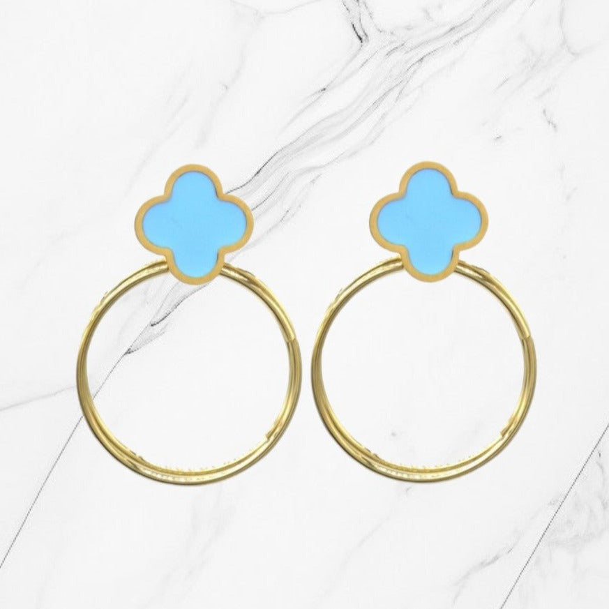 knop oorbel clover