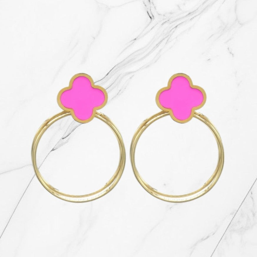 knop oorbel clover