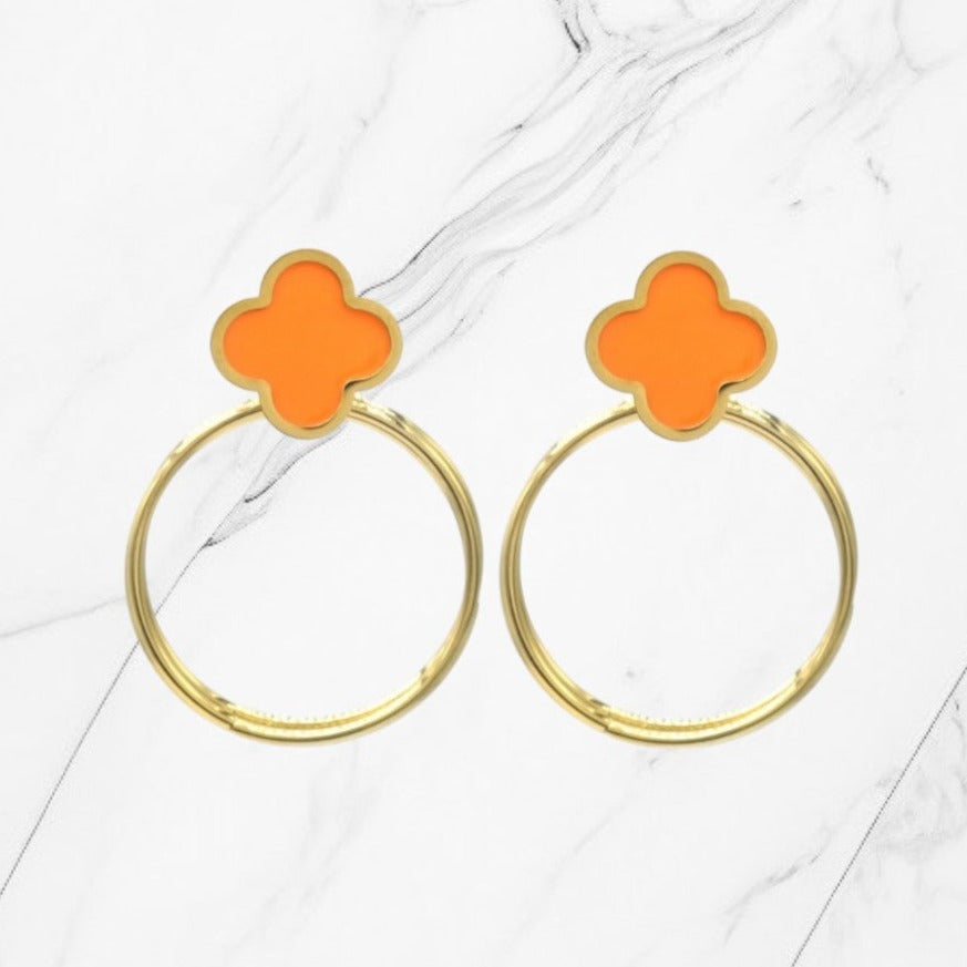 knop oorbel clover