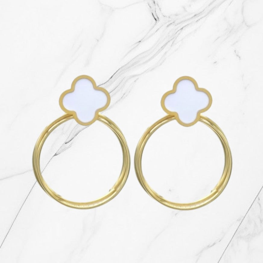 knop oorbel clover