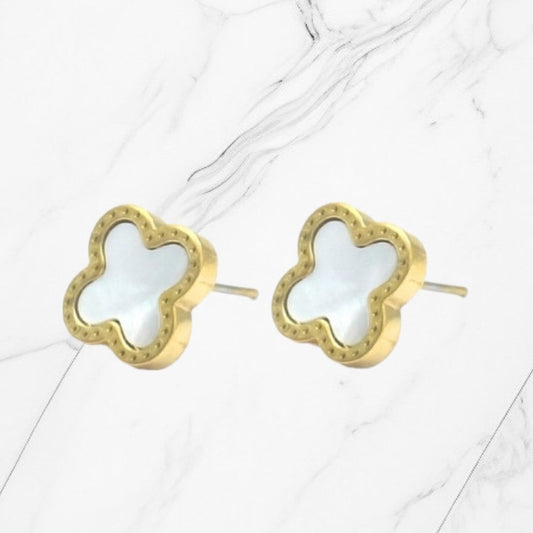 Oorbel Clover - Goud/Wit