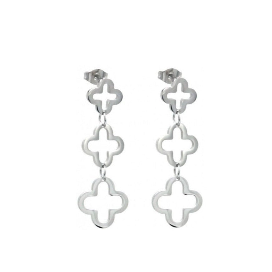 triple clover hang oorbellen