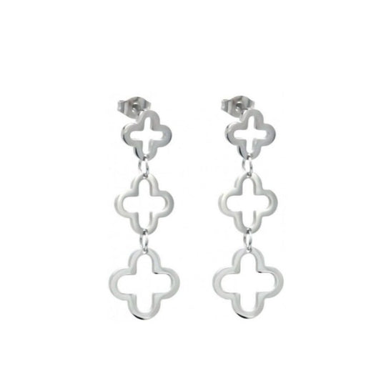 triple clover hang oorbellen