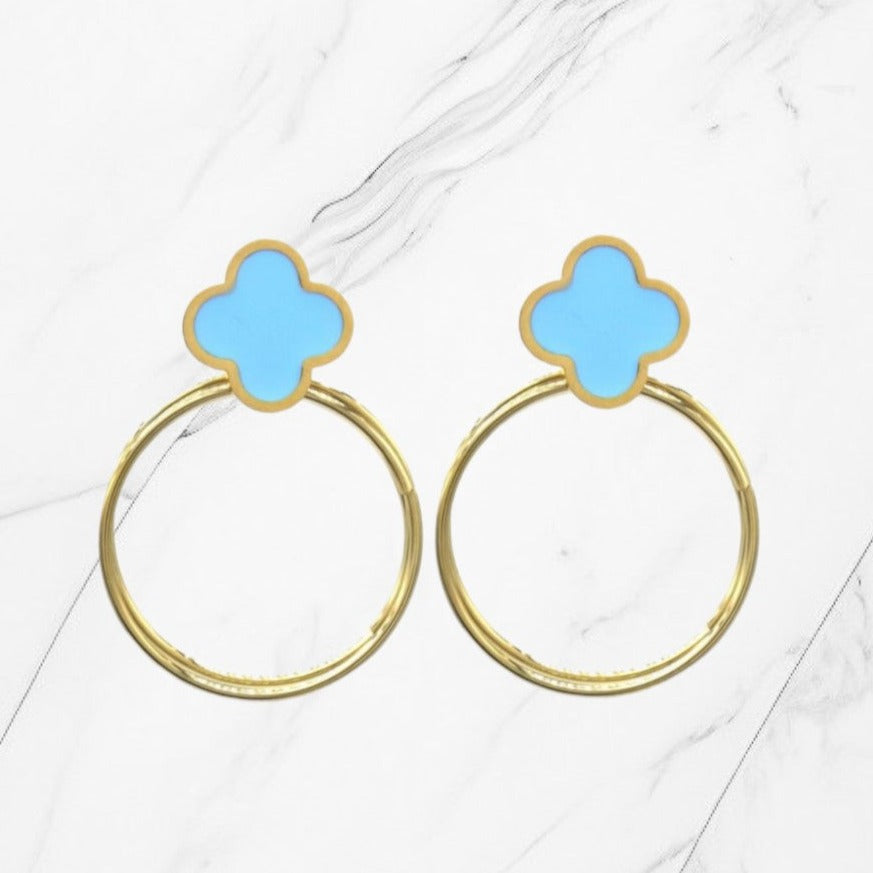 knop oorbel clover