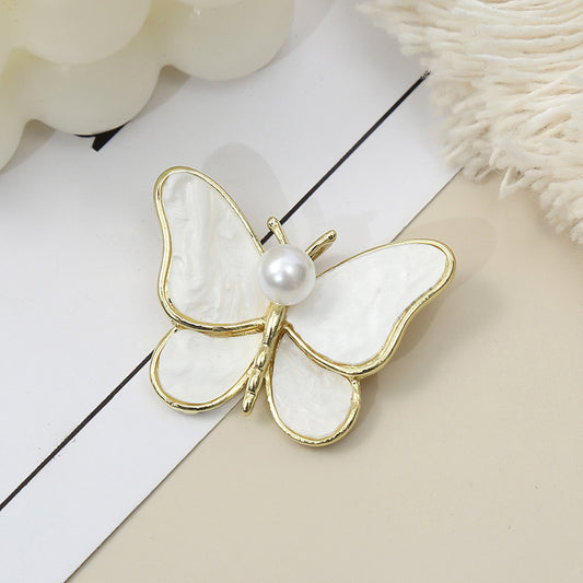 Parel Vlinder broche