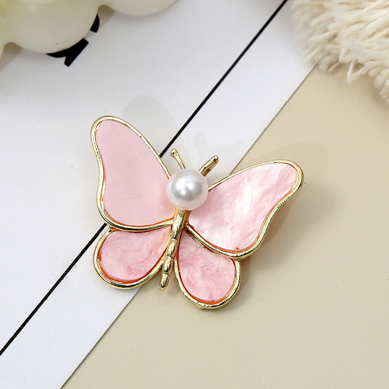 Parel Vlinder broche