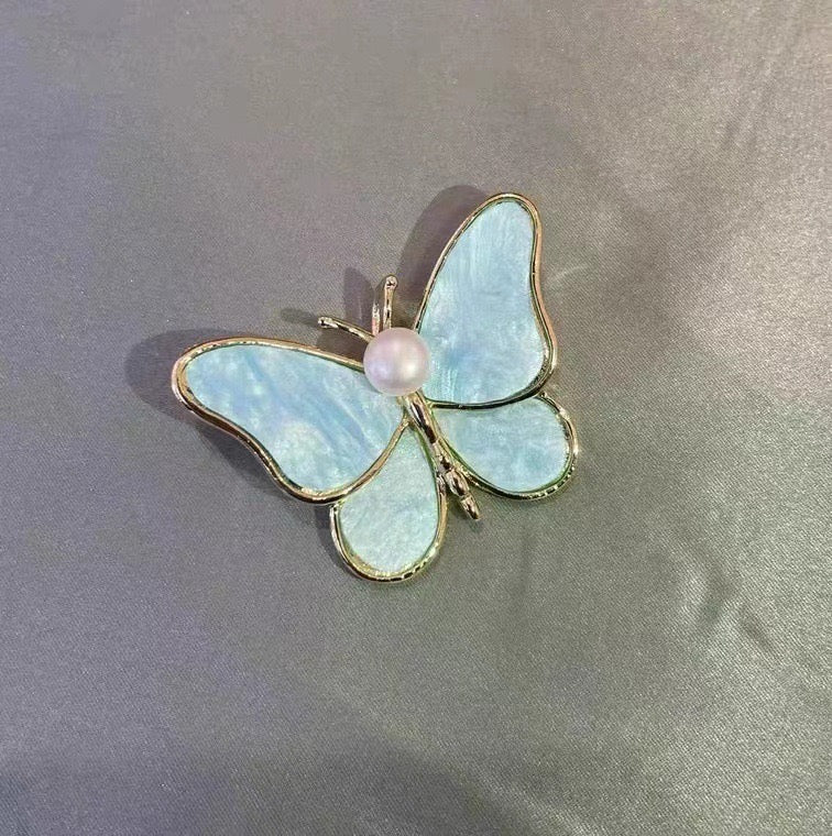 Parel Vlinder broche