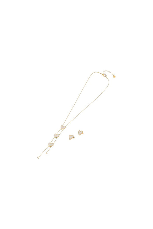 Hearts neckles en earrings set