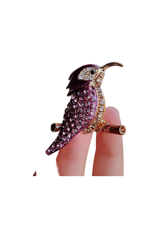 Oil Dripping Long Mouth Brooch-Purple
