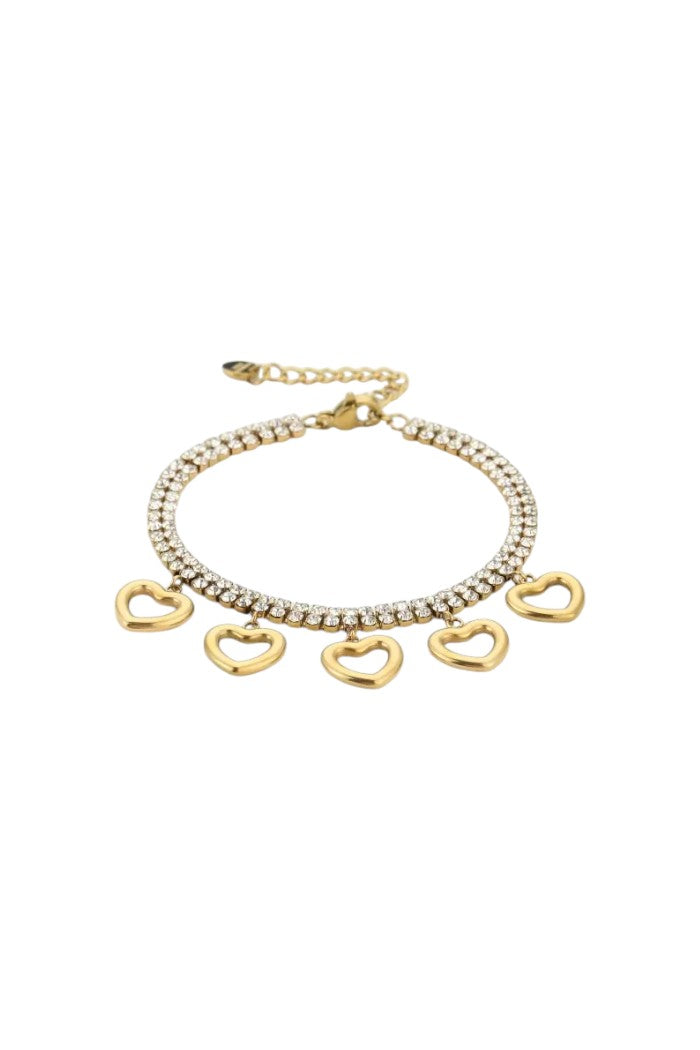 Tennis armband met hearts bedels