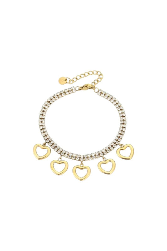 Tennis armband met hearts bedels