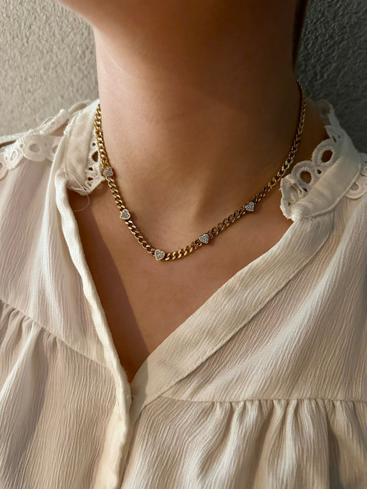 Hearts ketting with zirkonia's