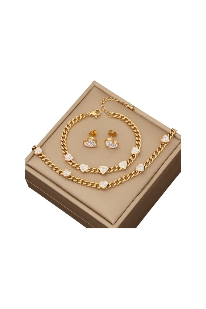 Oorbellen hearts with zirkonia
