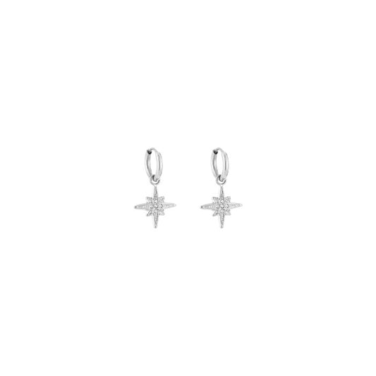Oorbel morning star strass