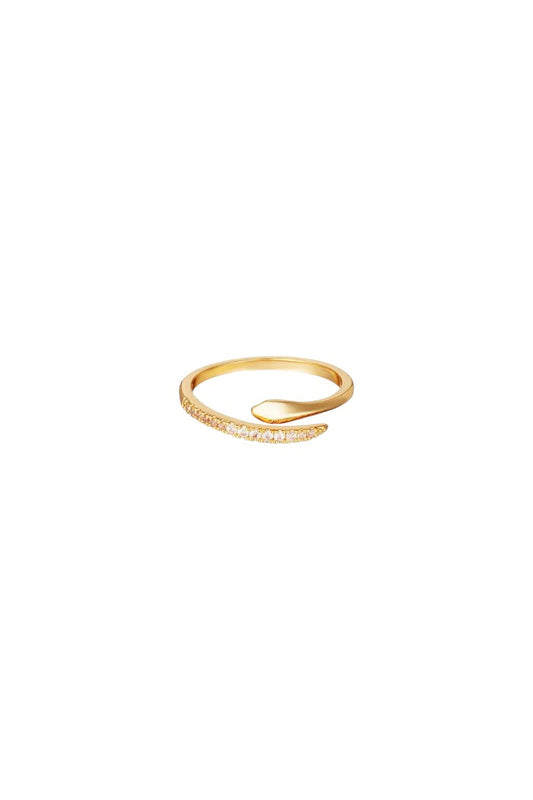 Adjustable snake ring with zircon stones